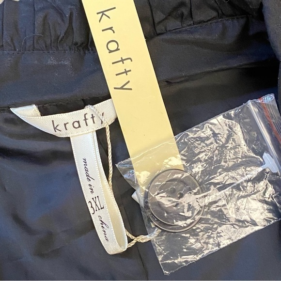 Krafty Black Cotton Blend Dress Jacket Plus Size - Picture 5 of 6